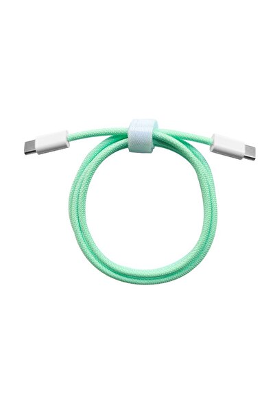 Flippy Cablu universal cu încărcare rapidă de la tip C la tip C, împletit din nailon, 1 m, verde
