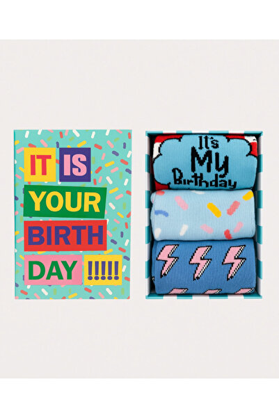 Katia&Bony Unisex Birthday Kutulu 3'lü Soket Çorap