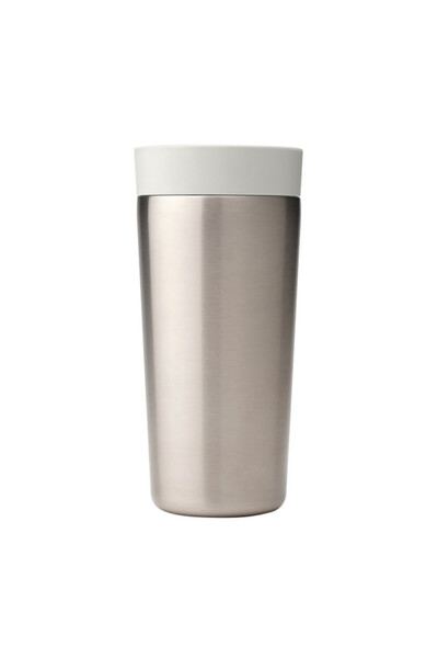 Brabantia Make&Take 1008490 Thermos Mug, 360 ml, Spill-proof, Stainless Steel/Light Grey