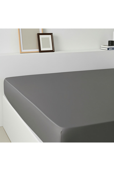 Rivaİstanbul Gray Cotton Single Elastic Sheet 100X200