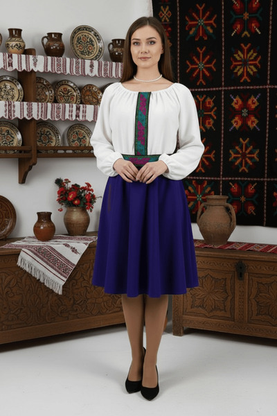 Ie Traditionala Rochie stilizata cu motive traditionale Margareta