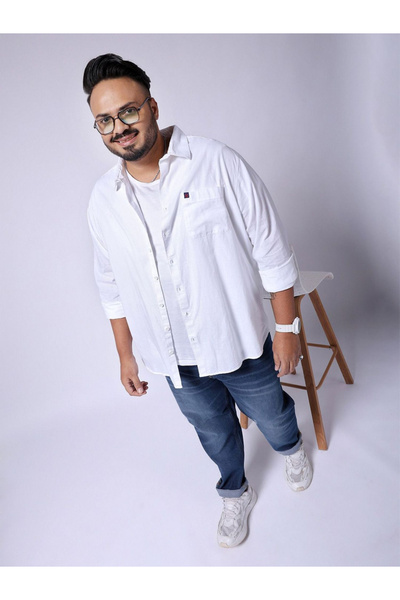 HardSoda By Styli Plus Men White Regular Fit Casual Shirt