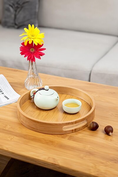 EWs Round Bamboo Tray 40 cm