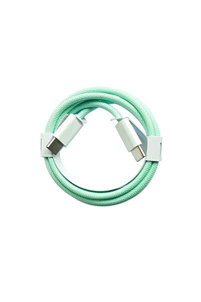 Flippy Cablu universal cu încărcare rapidă de la tip C la tip C, împletit din nailon, 1 m, verde