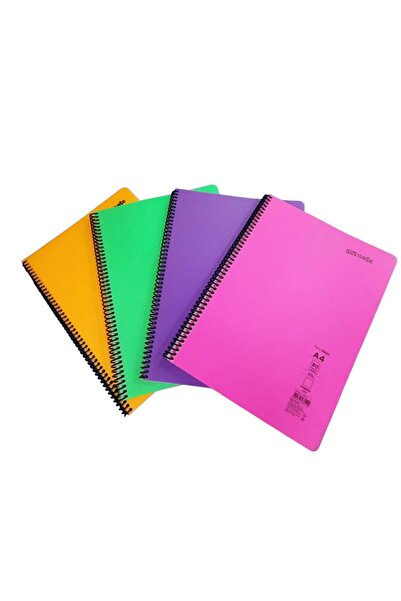 Mynote Flex A4 80 Sheets Unlined Spiral Bound Plastic Neon Cover Notebook