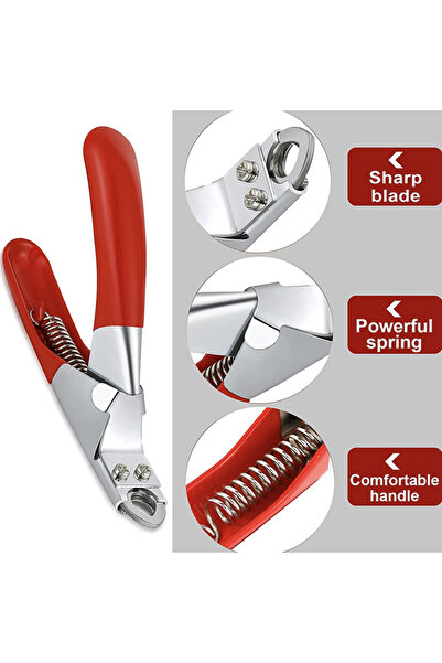 PUFO Pet nail clippers for dogs and cats, 13 cm, red