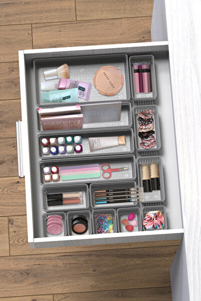 Tercih Home 14 Pieces Modular Makeup Organizer Drawer Organizer Desktop Organizer - Jewelry Organizer