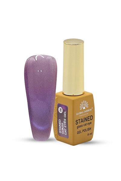 global fashion طلاء جل عيون القطة الزجاجي الملون 8 مل - لمعان ثلاثي الأبعاد، ...