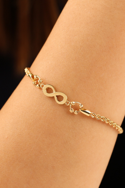 Çgk Çiğdem Gürel Kuyumculuk Halatlı Sonsuzluk Altın Bilezik