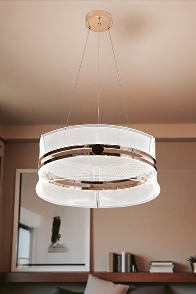 Renkoled Aydınlatma 3 Renk Işıklı Modern Sarkıt Led Avize Salon,oda ,mutfak yelken 65 cm