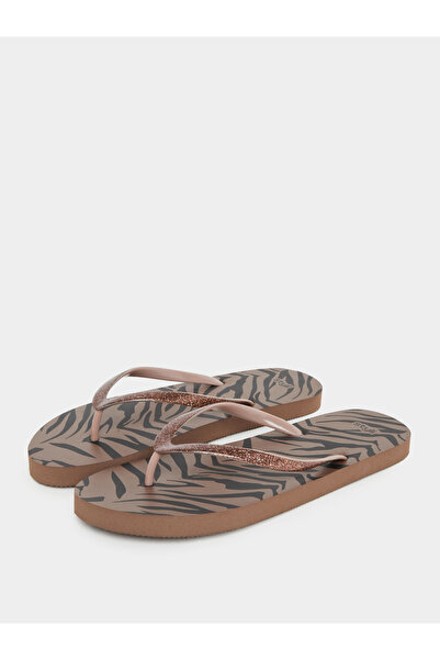 Styli Glittered Strap Printed Flip Flops