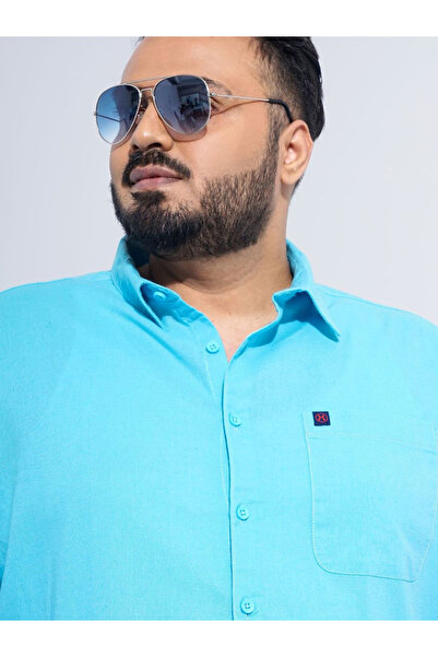 HardSoda By Styli Plus Men Turquoise Regular Fit Casual Shirt