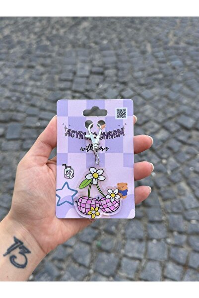 Planet Butik Pink Cherry Acrylic Charm