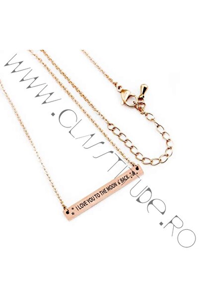 KESNUP Lanț din aur roz Te iubesc până la Lună și Înapoi