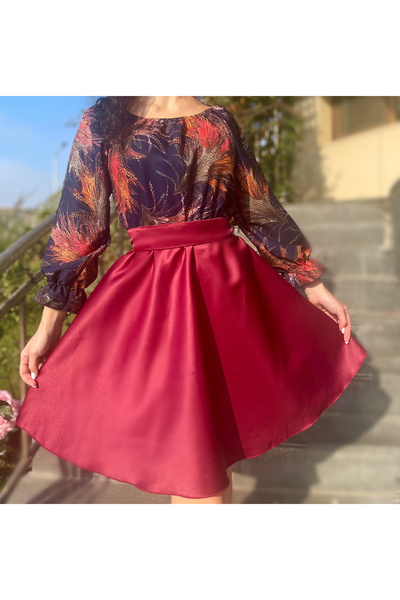 Ie Traditionala Rochie cu motive florale eleganta Teo 5