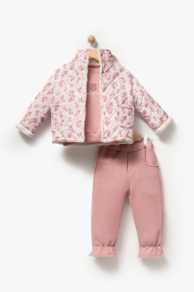 Jikko Baby Flower Patterned 3-Piece Baby Set 8170