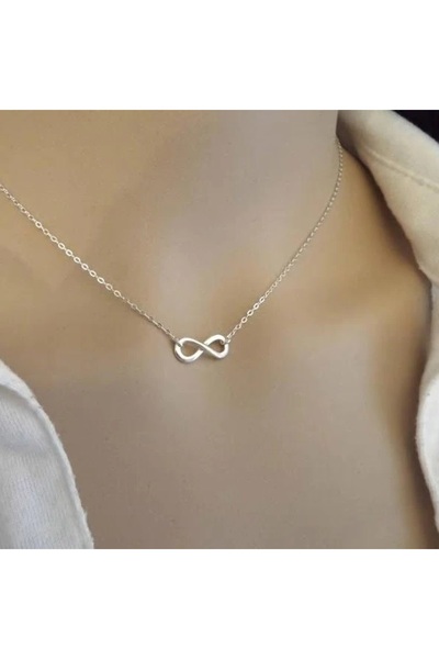 KESNUP Infinity sign pendant necklace made of silver alloy