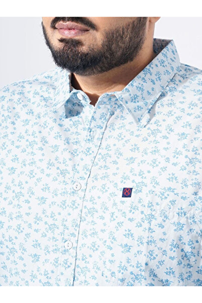 HardSoda By Styli Plus Men Blue Regular Fit Printed Casual Shirt