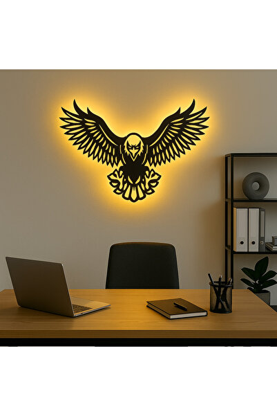 KILINÇARSLAN MÜHENDİSLİK Modern Kartal Tasarımlı LED Metal Duvar Dekoru