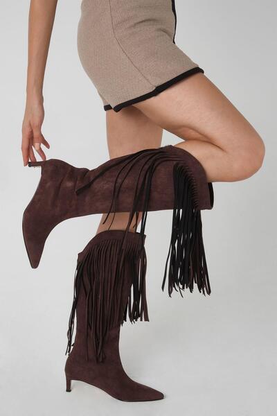 Mio Gusto Nikki Brown Tasseled Women's Boots