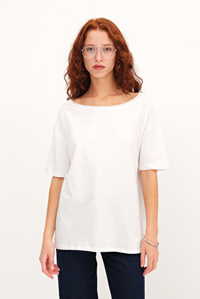 Addax Kayak Neckline Basic T-Shirt P1822