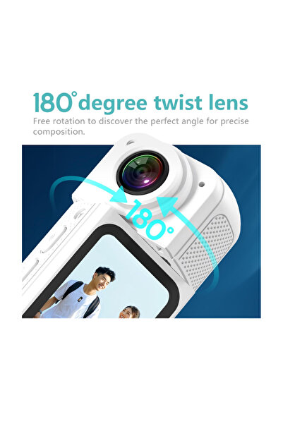 Generic Mini Rotate Body Camera – 1.47" HD Screen, 2.7K Thumb Camera with 180° Rotating Lens, Magnetic Mount
