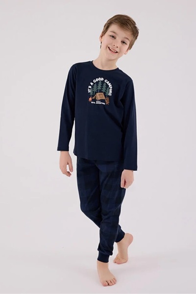 Arnetta 100% бавовна, велосипедна комір, картатий візерунок, піжама для хлопчиків