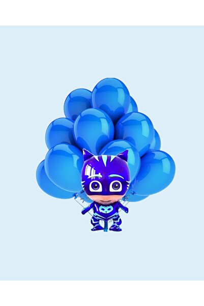 Evabrite Pijamaskeliler Foil Balloon Set - Cat Child - Foil Balloon Birthday Party Set