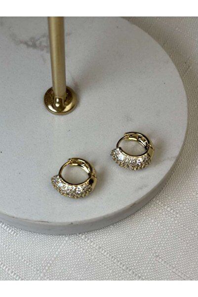 gingillo aksesuar Xuping 14k Zirkon Taşlı Küçük Halka Küpe