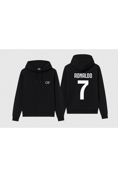 MODA Jucătorul de fotbal Ronaldo cu imprimeu Hanorac pentru băieți negru cu g...