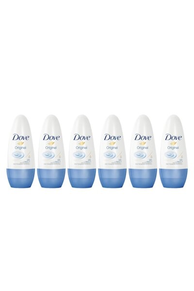 Dove Set 6 x Deodorant Roll-On Original, cu vitamina E, protecție 48h, 50 ml