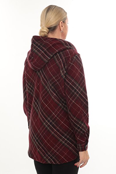 Lady Majestic Plus Size Comfortable Fit Hooded Lumberjack Women's Shirt Cardigan