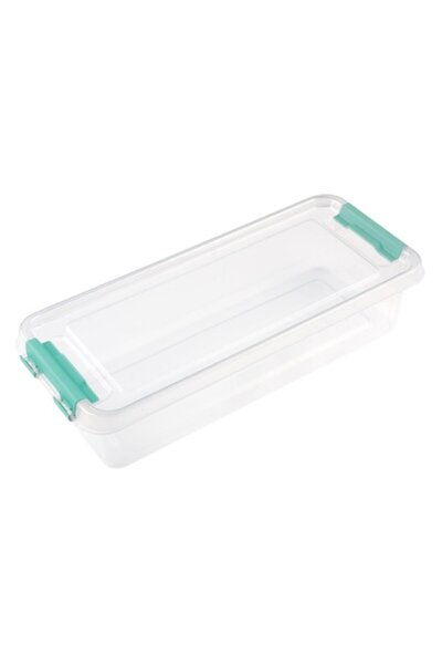 SHOPIENS Plastic Storage Box with Lid Shopiens®, Transparent, 1.2 L, 27x11.5x6 cm