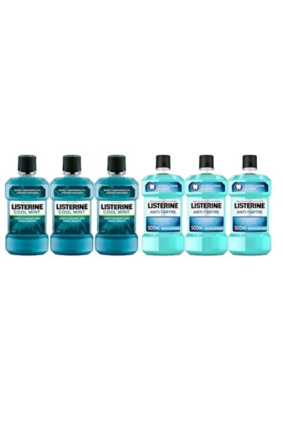 Listerine Комплект 6 x Разнообразие, 3 x Охлаждаща мента 250 мл, 3 x Анти-тар...