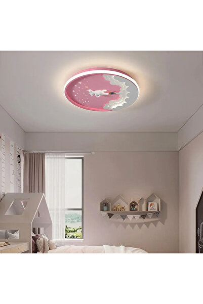 Vera Lighting Unicorn Kız Çocuk Odası Plafonyer Led Avize Kumandalı 3 Renk