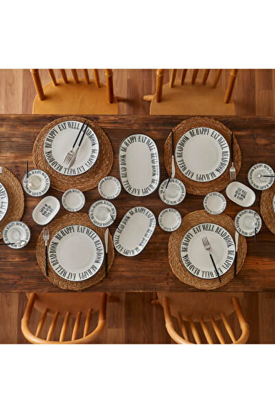 Bella Maison Book Lovers Porselen Servis Tabağı Siyah (25 cm)