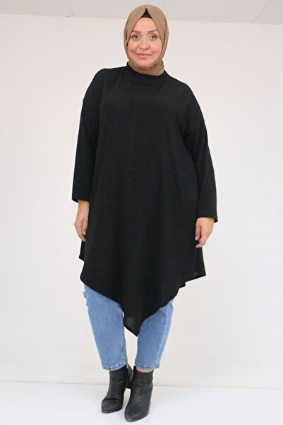 Eslina 58144 Plus Size Mir Tunic with Judge Collar - Black