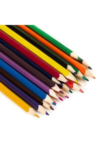 SHOPIENS Set Triangular Colored Pencils, 24 Pieces, Shopiens, Thin Tip, Ergonomic, Multicolor