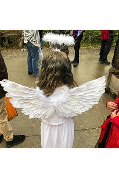 zola 2-piece angel costume, Zola, wings, crown, universal size, 45 x 32 cm, white