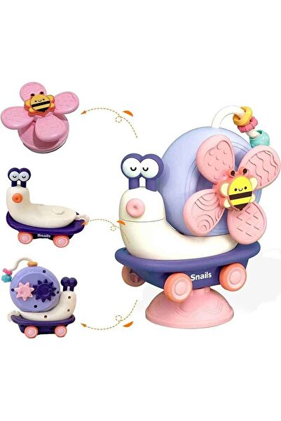 Schulzz 3in1 Sensory Educational Toy with Suction Cup Snail High Chair Toy Lila