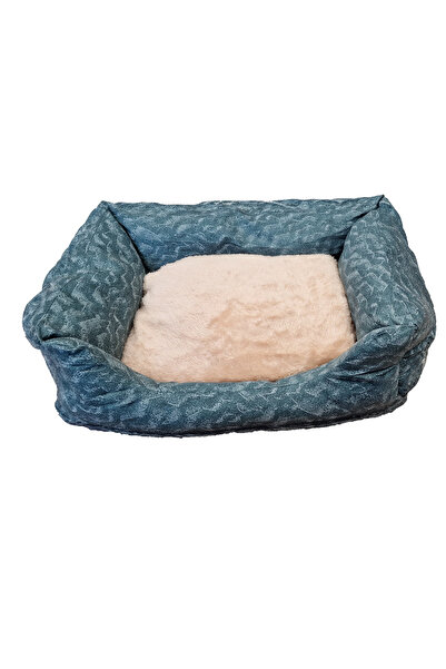 zola Pet cushion, rectangular, soft plush lining, removable cushion, scratch resistant, 47x37x12 cm, blue