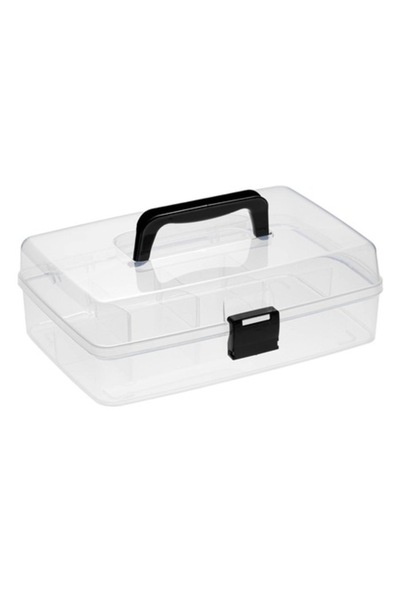 SHOPIENS Storage box made of transparent plastic with handle Shopiens®, 29.5x19.5x8.5 cm
