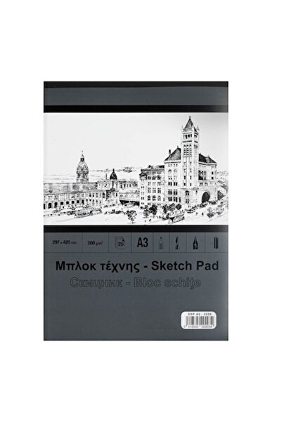 SHOPIENS Bloc de Schite A3, 25 File, Hartie 200 GSM, 29.7x42 cm, pentru Desen...