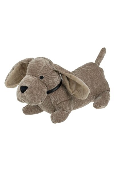 SHOPIENS Dop de ușă în formă de câine 3D, maro, cu guler decorativ, 34x20cm