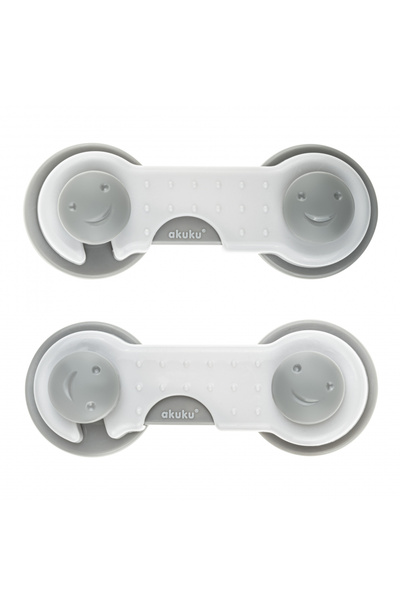 Akuku Set of 2 multifunctional safety locks Safety lock Gray, compatible with any type of drawer or cabinet