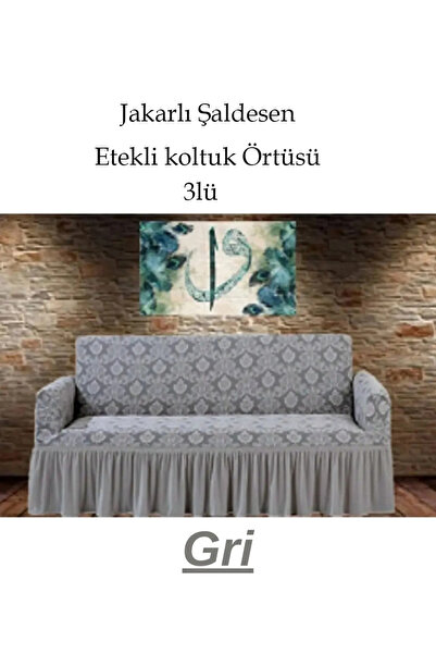 StarMall Şal desen Jakarlı Koltuk, Kanepe, çekyat Örtüsü, Likralı, Etekli, ko...