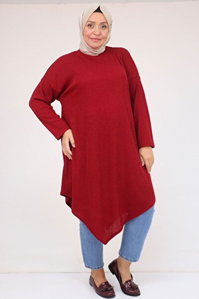 Eslina 58144 Plus Size Mir Tunic with Judge Collar - Burgundy