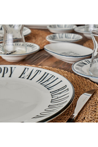 Bella Maison Book Lovers Porselen Servis Tabağı Siyah (25 cm)