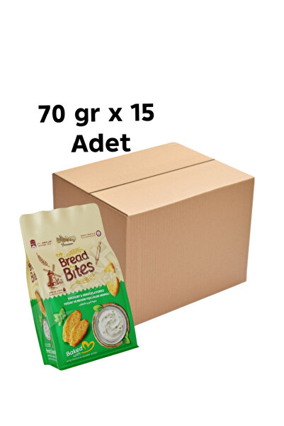 KMS HOME Bread Bites Kıtır Ekmek (1 Koli)Yoğurt ve Mevsim Yeşillikli 70 gr x ...