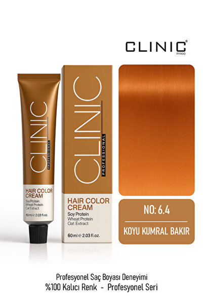 CLINIC PYROO No: 6.4 Saç Boyası – Hair Color Cream 60 ml - Koyu Kumral Bakır